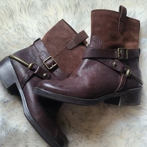 Franco Sarto Beacon Distressed Brown Leather Boots